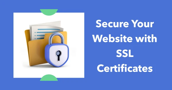 SSL Certificates. blue and yellow color