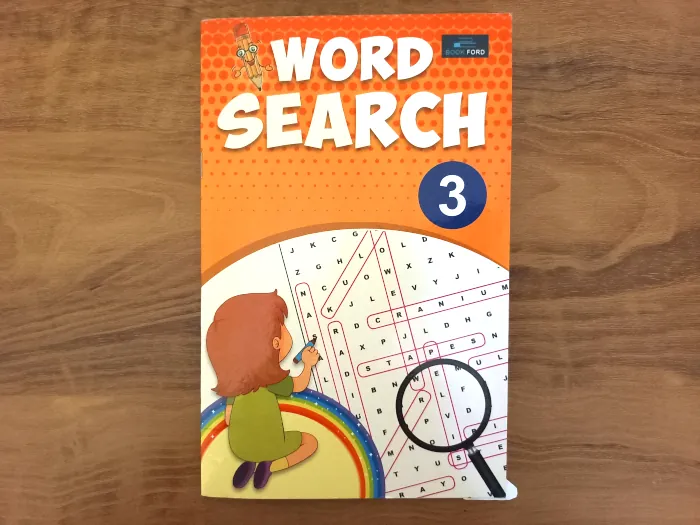 Word search puzzle book cover page