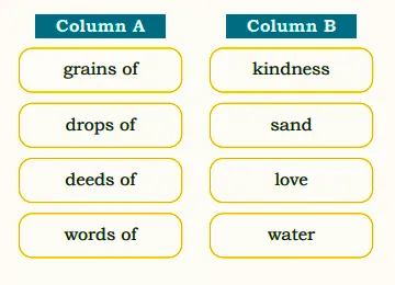 Match the words from little drops of water